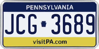 PA license plate JCG3689