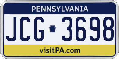 PA license plate JCG3698