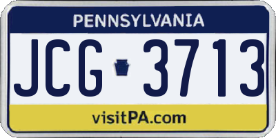 PA license plate JCG3713