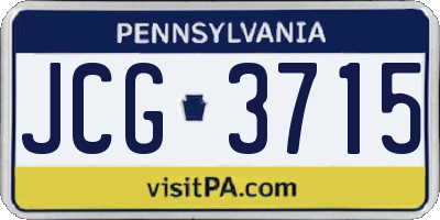PA license plate JCG3715