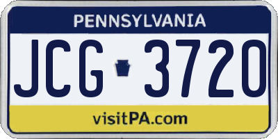 PA license plate JCG3720