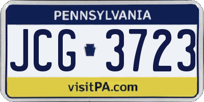PA license plate JCG3723
