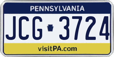 PA license plate JCG3724