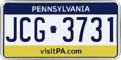 PA license plate JCG3731