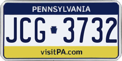 PA license plate JCG3732