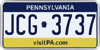 PA license plate JCG3737