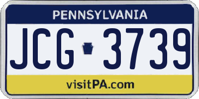 PA license plate JCG3739