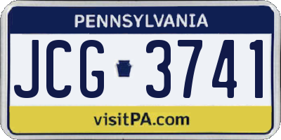 PA license plate JCG3741