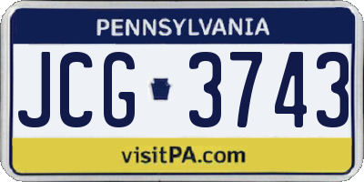 PA license plate JCG3743