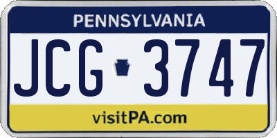 PA license plate JCG3747