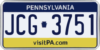 PA license plate JCG3751