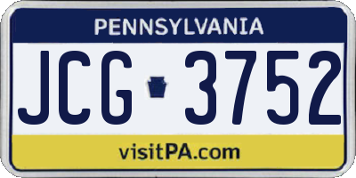 PA license plate JCG3752