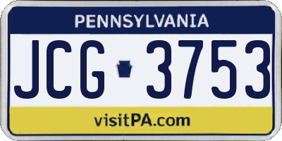 PA license plate JCG3753