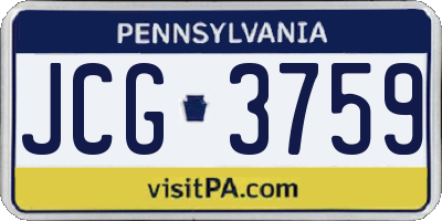 PA license plate JCG3759