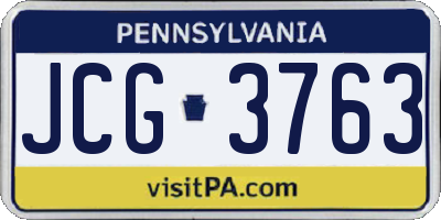 PA license plate JCG3763