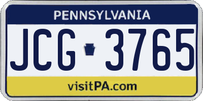 PA license plate JCG3765