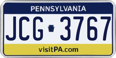 PA license plate JCG3767