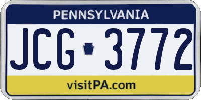PA license plate JCG3772