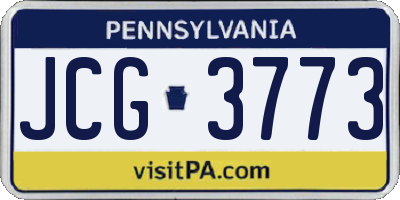 PA license plate JCG3773
