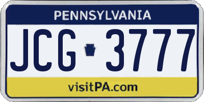 PA license plate JCG3777