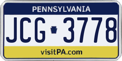 PA license plate JCG3778