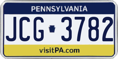 PA license plate JCG3782