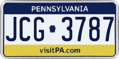 PA license plate JCG3787