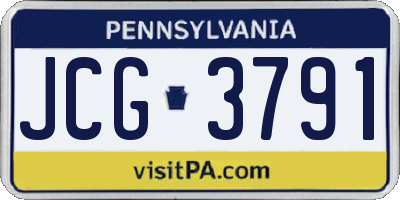 PA license plate JCG3791