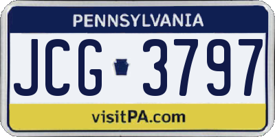 PA license plate JCG3797