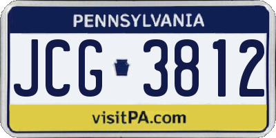 PA license plate JCG3812
