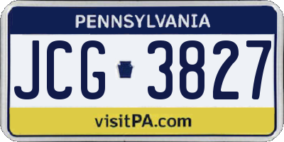 PA license plate JCG3827