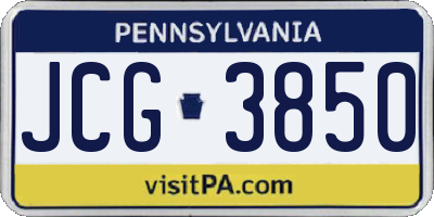 PA license plate JCG3850