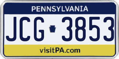 PA license plate JCG3853