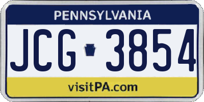 PA license plate JCG3854