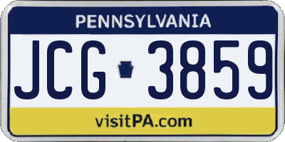 PA license plate JCG3859