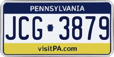 PA license plate JCG3879