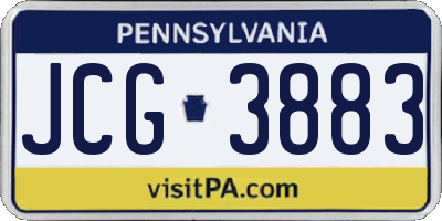 PA license plate JCG3883