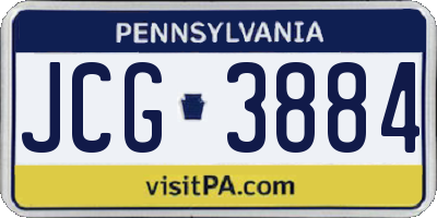PA license plate JCG3884