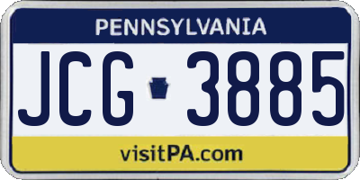 PA license plate JCG3885