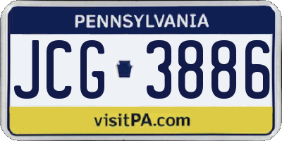 PA license plate JCG3886