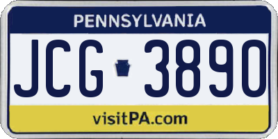 PA license plate JCG3890