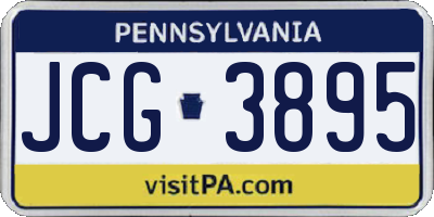 PA license plate JCG3895