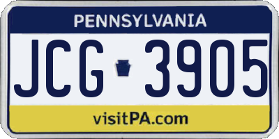 PA license plate JCG3905