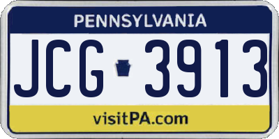 PA license plate JCG3913