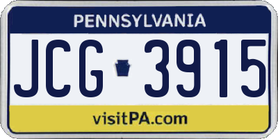 PA license plate JCG3915