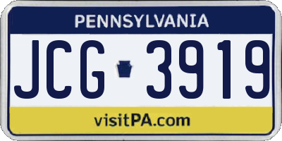 PA license plate JCG3919