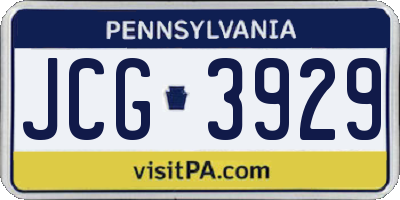 PA license plate JCG3929