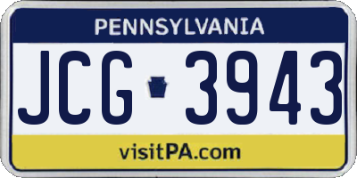 PA license plate JCG3943