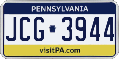 PA license plate JCG3944