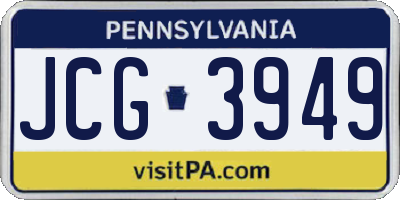 PA license plate JCG3949